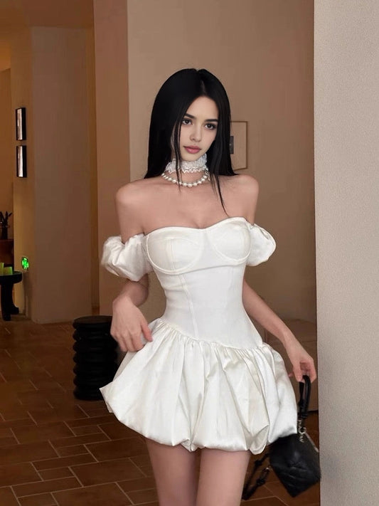 Aimishang Cute Off The Shoulder A Line Sweetheart Neck Short Homecoming Dresses Summer Mini Graduation Party Dress