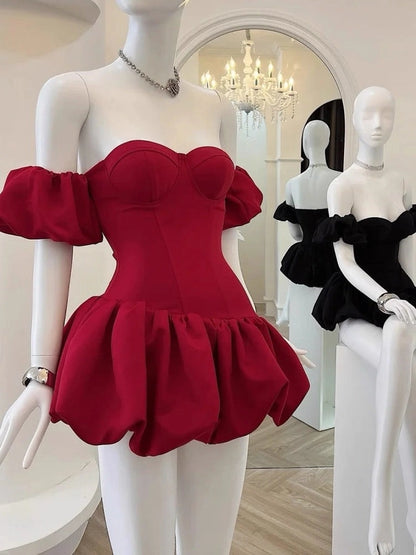 Aimishang Cute Off The Shoulder A Line Sweetheart Neck Short Homecoming Dresses Summer Mini Graduation Party Dress