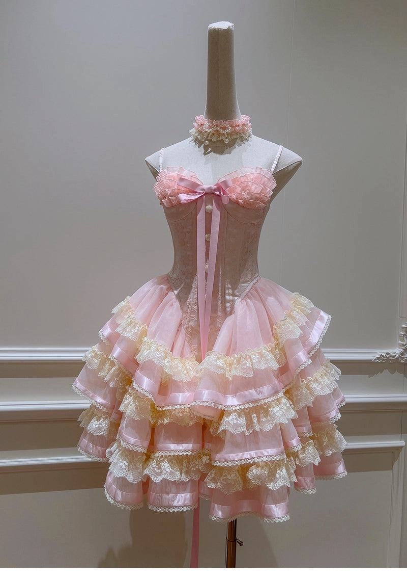 Aimishang Cute Spaghetti Straps A Line Sweetheart Neck Layered Short Homecoming Dresses Summer Birthday Party Dress No With Neck accessories