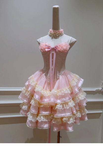 Aimishang Cute Spaghetti Straps A Line Sweetheart Neck Layered Short Homecoming Dresses Summer Birthday Party Dress No With Neck accessories