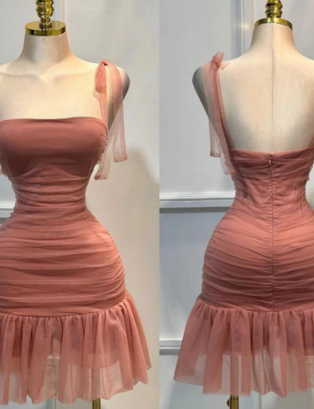 Aimishang Cute Strap Sleeveless Pleated Summer Short Homecoming Dress Classy Graduation Party Dress