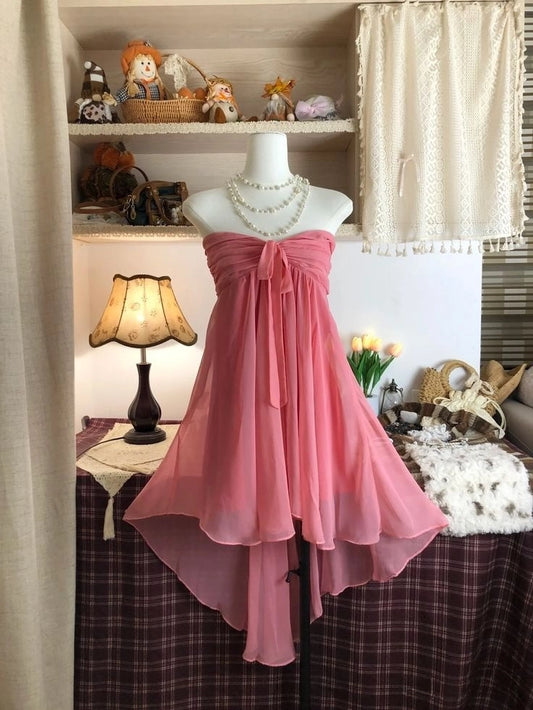 Aimishang Cute Strapless A-Line Sleeveless Short Summer Birthday Party Dress Lovely Homecoming Dress
