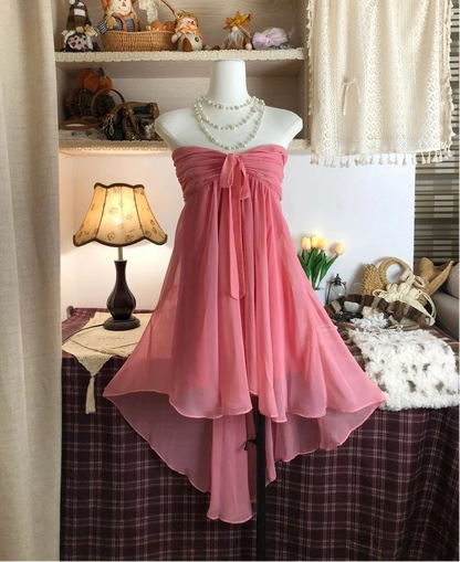 Aimishang Cute Strapless A-Line Sleeveless Short Summer Birthday Party Dress Lovely Homecoming Dress