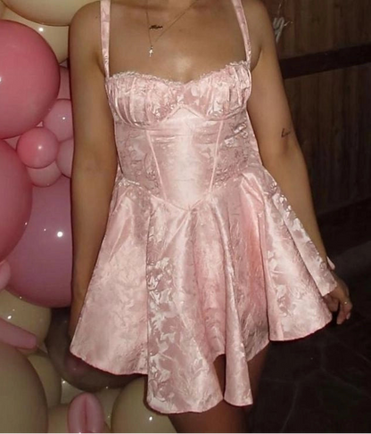 Aimishang Cute Straps A Line Sweetheart Neck Sleeveless Short Homecoming Dress Summer Chic Graduation Party Dress With Bow