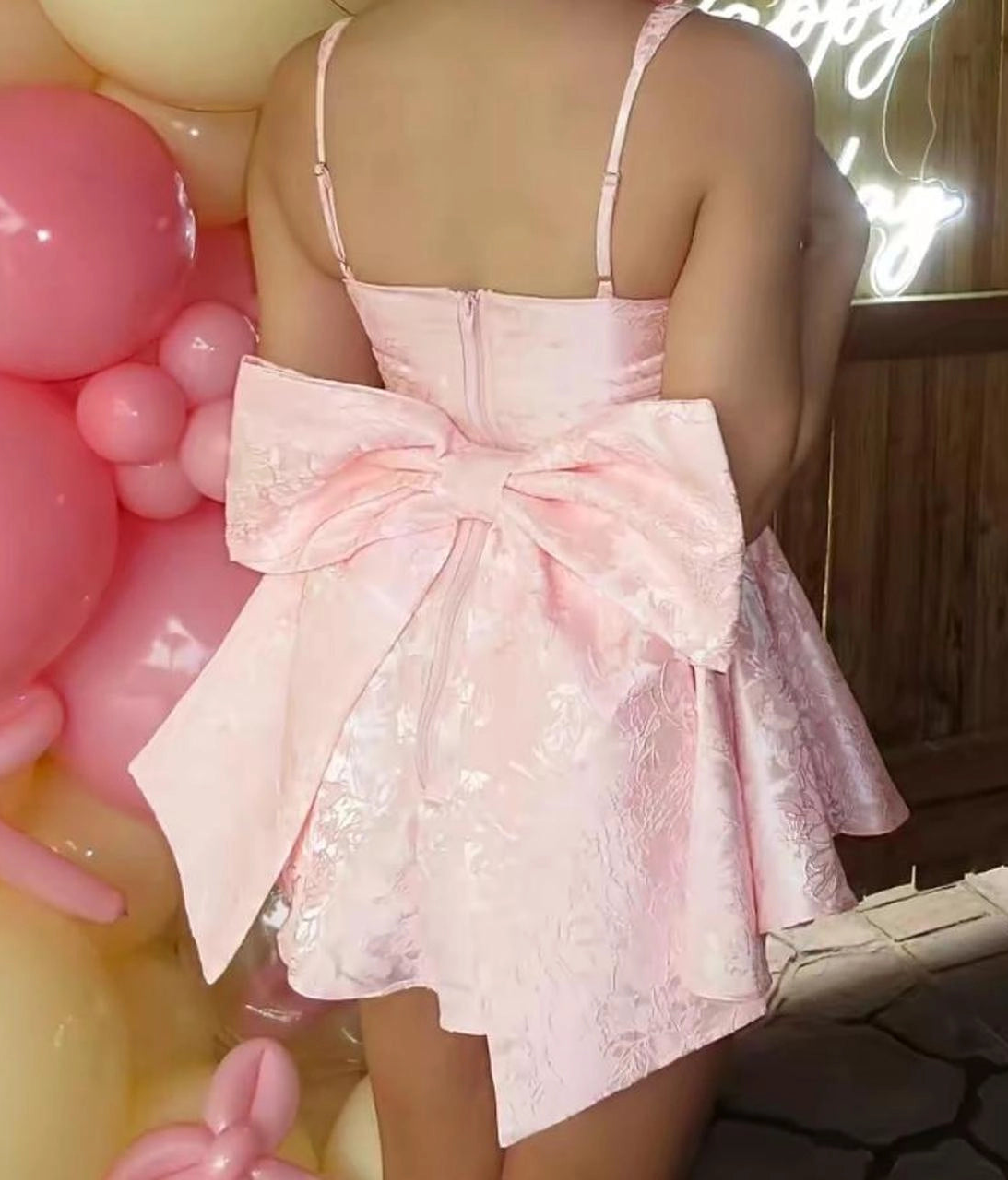 Aimishang Cute Straps A Line Sweetheart Neck Sleeveless Short Homecoming Dress Summer Chic Graduation Party Dress With Bow