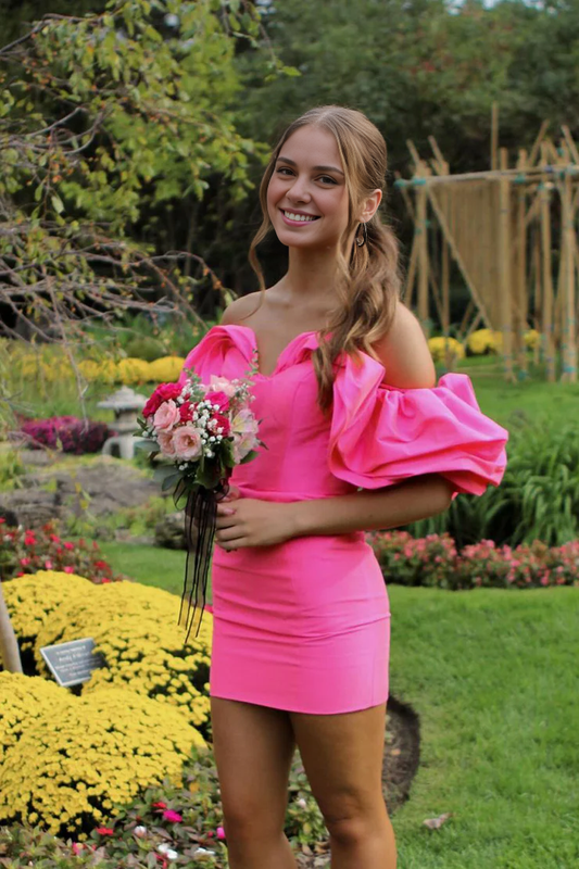 Aimishang Sweet Off the Shoulder Homecoming Dress Cute Party Dress Summer Graduation Dress Short Prom Dress