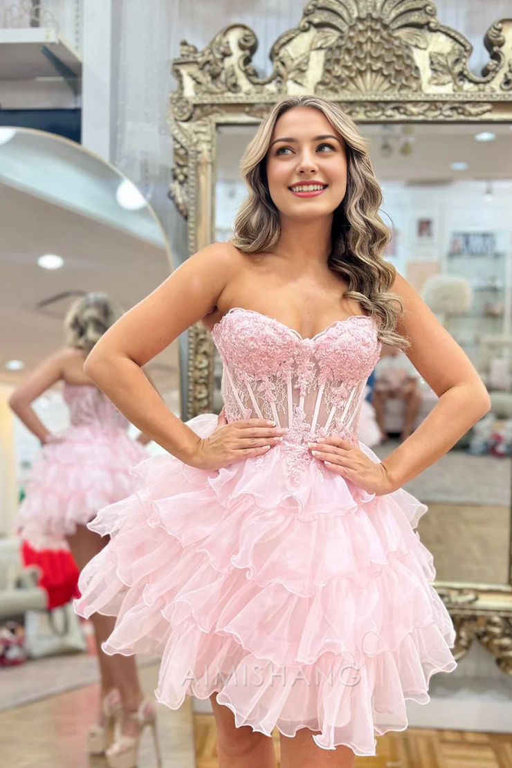 Aimishang A Line Sweetheart Homecoming Dress Cute Party Dress Graduation Dress Short Prom Dress