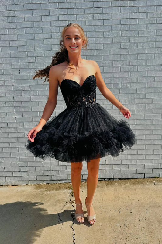 Aimishang A Line Tulle Sweetheart Homecoming Dress Charming Party Dress Graduation Dress Short Prom Dress