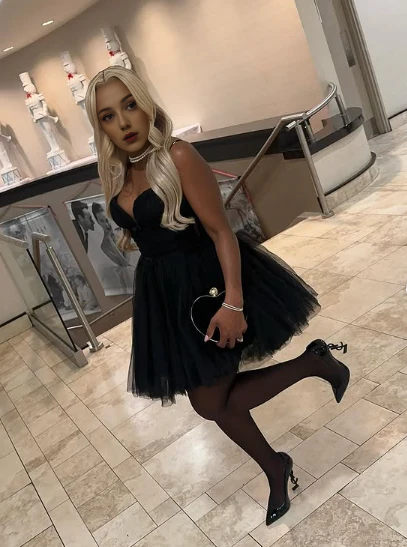Aimishang Sexy A Line Tulle Homecoming Dress Cute Birthday Dress Party Dress Graduation Dress Short Prom Dress