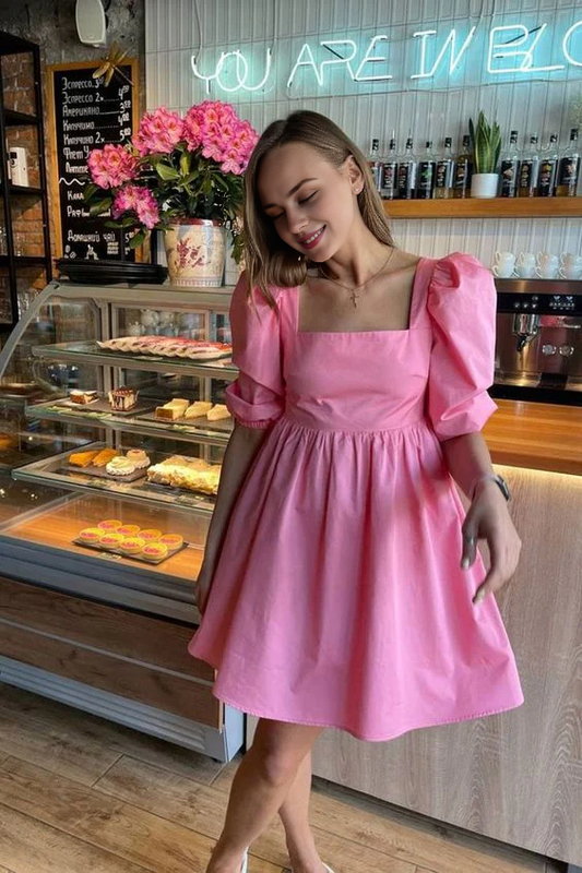 Aimishang Sweetheart A-line Square Neckline Homecoming Dress Cute Birthday Dress Party Dress Graduation Dress Short Prom Dress