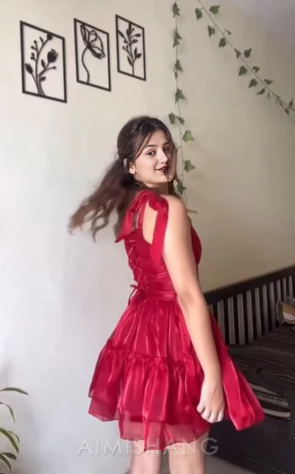 Aimishang Sweet A Line Homecoming Dress Cute Party Dress Summer Graduation Dress Short Prom Dress