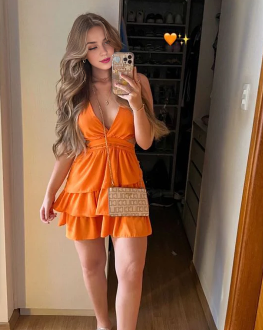 Aimishang Sexy A-line V Neck Homecoming Dress Cute Birthday Dress Party Dress Graduation Dress Short Prom Dress Beach Dress