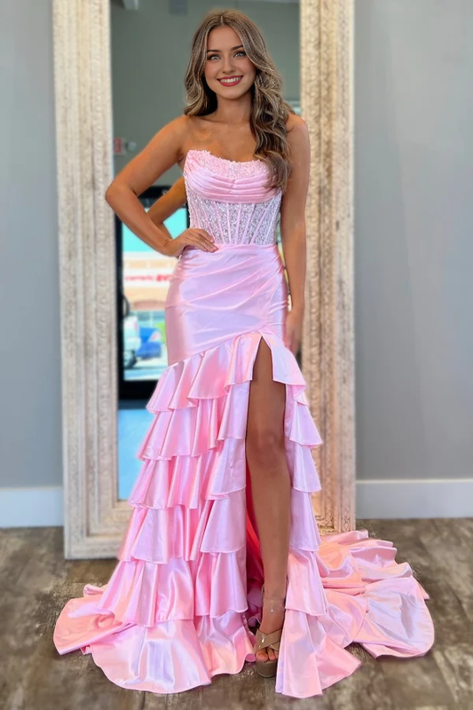 Aimishang Chic Sheath Strapless Sleeveless Long Prom Dress Evening Dress Charming Party Dress