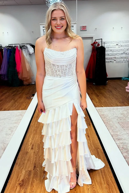 Aimishang Chic Sheath Strapless Sleeveless Long Prom Dress Evening Dress Charming Party Dress