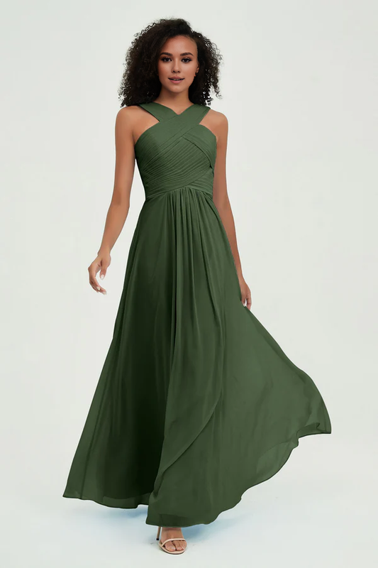 Aimishang Elegant A-Line Long Bridesmaid Dress Fashion Wedding Guest Dresses