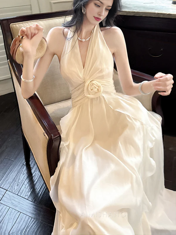 Aimishang Elegant Halter A Line Prom Dress Charming Evening Dress Party Wear Formal Dress