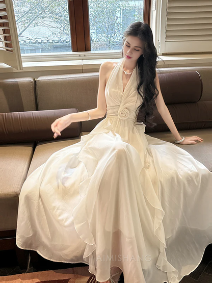 Aimishang Elegant Halter A Line Prom Dress Charming Evening Dress Party Wear Formal Dress