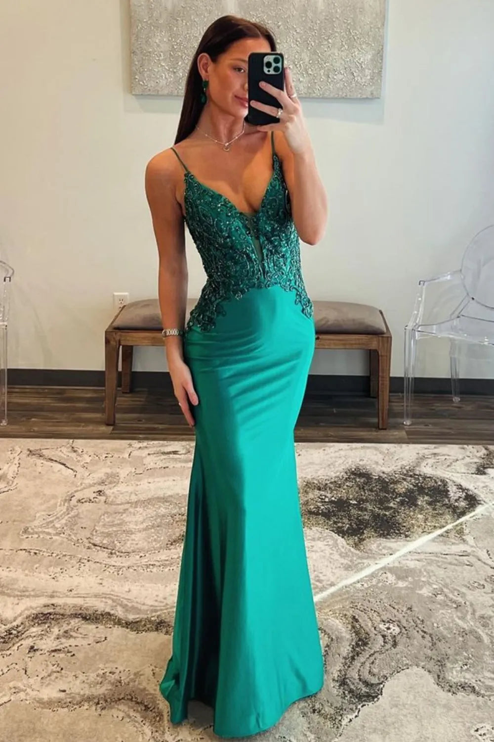 Wholesale Prom Dress Spaghetti Straps Mermaid Satin With Beading