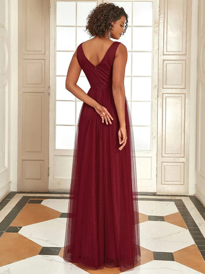 Wholesa Sleeveless V Neck Sequin Long Evening Dress