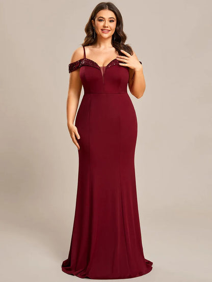 Wholesa Elegant Fishtail Bodycon Evening Dress with Spaghetti Straps