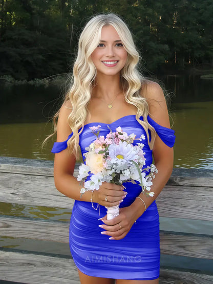 Aimishang Lovely Bodycon Off The Shoulder Homecoming Dress Sweet Birthday Party Dress Summer Holiday Mini Dress