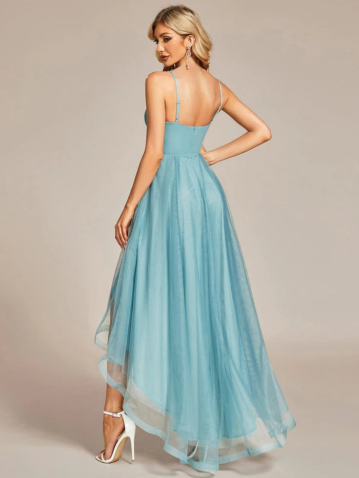 Wholesa Chic and Stylish Sleeveless Prom Dress with High-Low Hemline