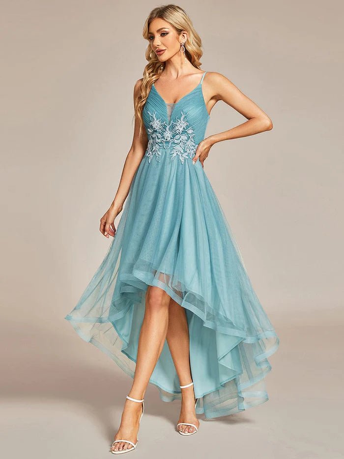 Wholesa Chic and Stylish Sleeveless Prom Dress with High-Low Hemline