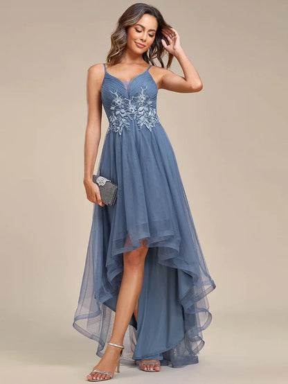 Wholesa Chic and Stylish Sleeveless Prom Dress with High-Low Hemline