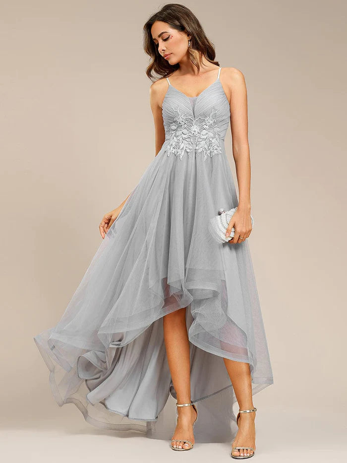 Wholesa Chic and Stylish Sleeveless Prom Dress with High-Low Hemline