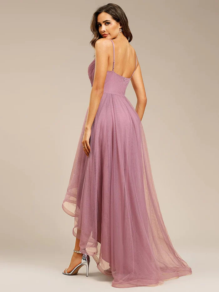 Wholesa Chic and Stylish Sleeveless Prom Dress with High-Low Hemline