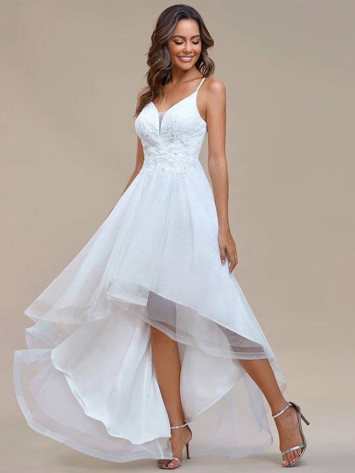 Wholesa Chic and Stylish Sleeveless Prom Dress with High-Low Hemline