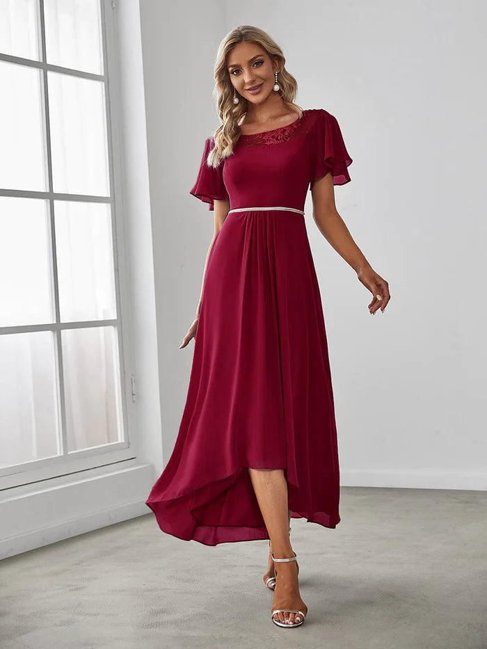 Aimishang Elegant Women's Casual Boat Neck A-Line Party Dress with Asy