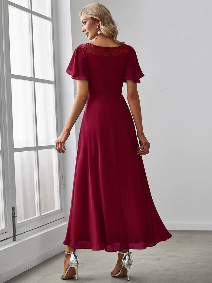 Aimishang Elegant Women's Casual Boat Neck A-Line Party Dress with Asy