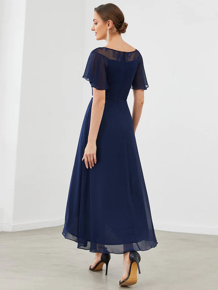 Aimishang Elegant Women's Casual Boat Neck A-Line Party Dress with Asy