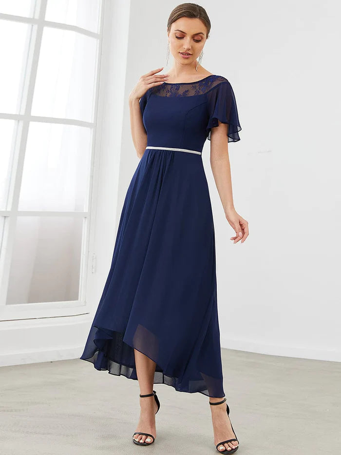 Aimishang Elegant Women's Casual Boat Neck A-Line Party Dress with Asy