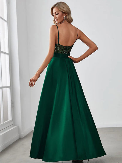 Wholesa Sexy Backless Sparkly Prom Dresses for Women with Irregular Hem