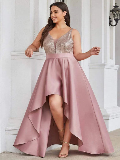 Wholesa Sexy Backless Sparkly Prom Dresses for Women with Irregular Hem