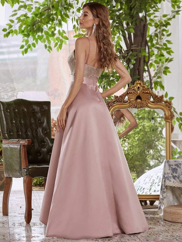 Wholesa Sexy Backless Sparkly Prom Dresses for Women with Irregular Hem