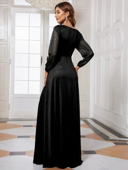 Wholesa Stunning V-Neck Long Sleeve Wedding Guest Dresses