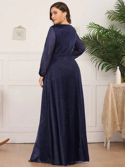 Wholesa Stunning V-Neck Long Sleeve Wedding Guest Dresses