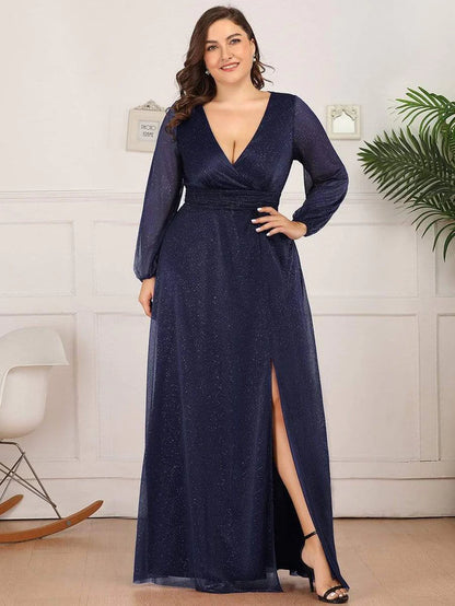 Wholesa Stunning V-Neck Long Sleeve Wedding Guest Dresses