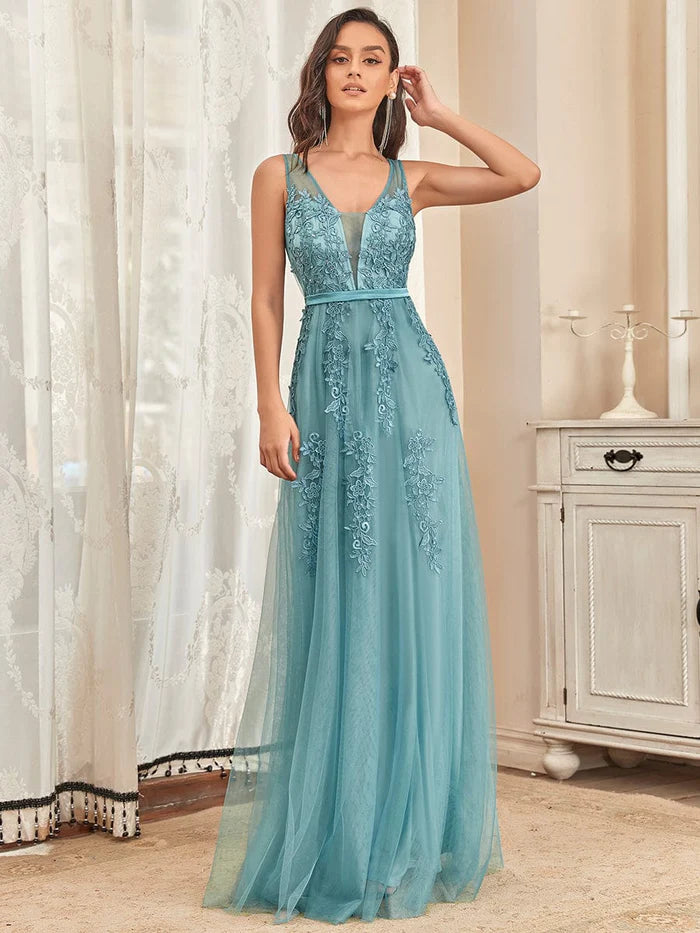 Wholesa Maxi Long Elegant Ethereal Tulle Evening Dress