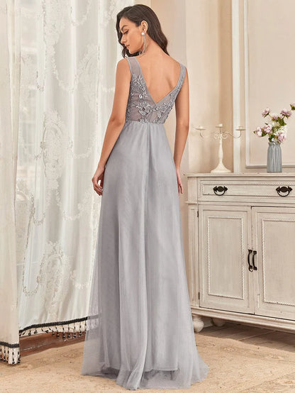 Wholesa Maxi Long Elegant Ethereal Tulle Evening Dress