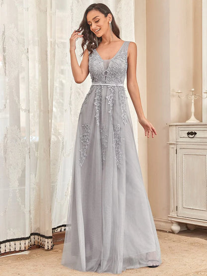 Wholesa Maxi Long Elegant Ethereal Tulle Evening Dress