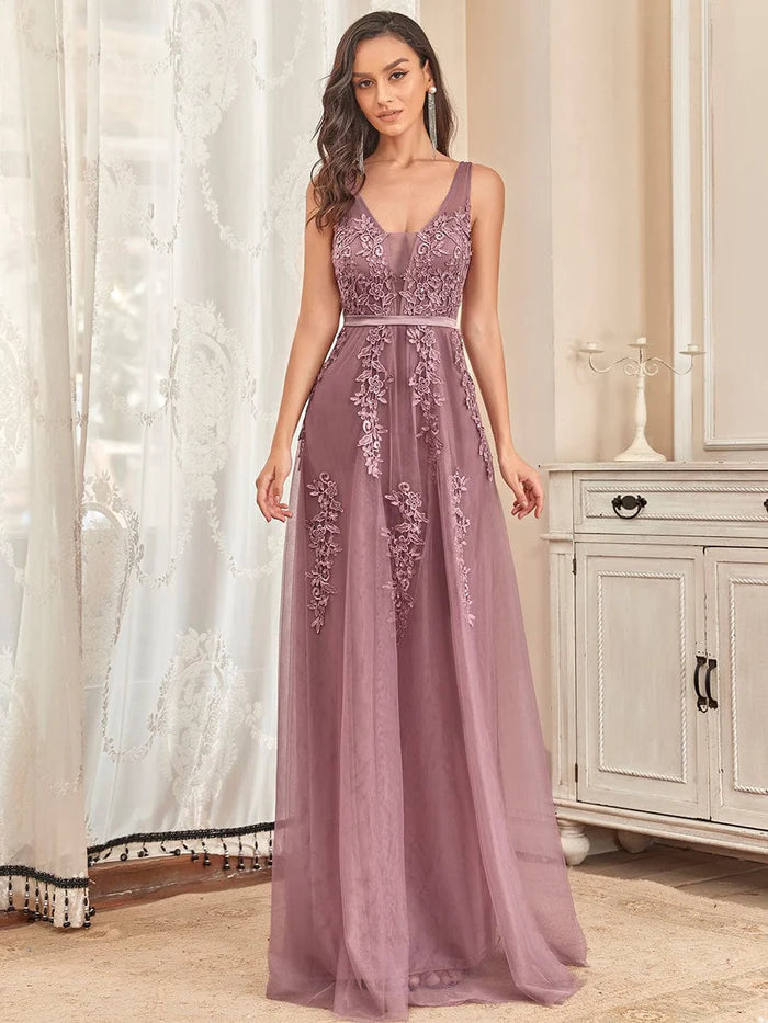 Wholesa Maxi Long Elegant Ethereal Tulle Evening Dress