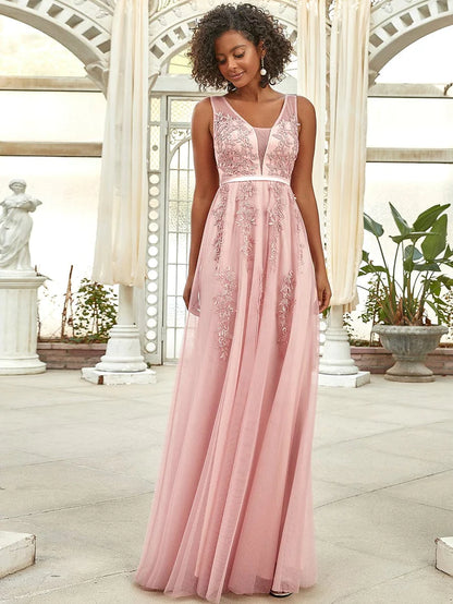 Wholesa Maxi Long Elegant Ethereal Tulle Evening Dress