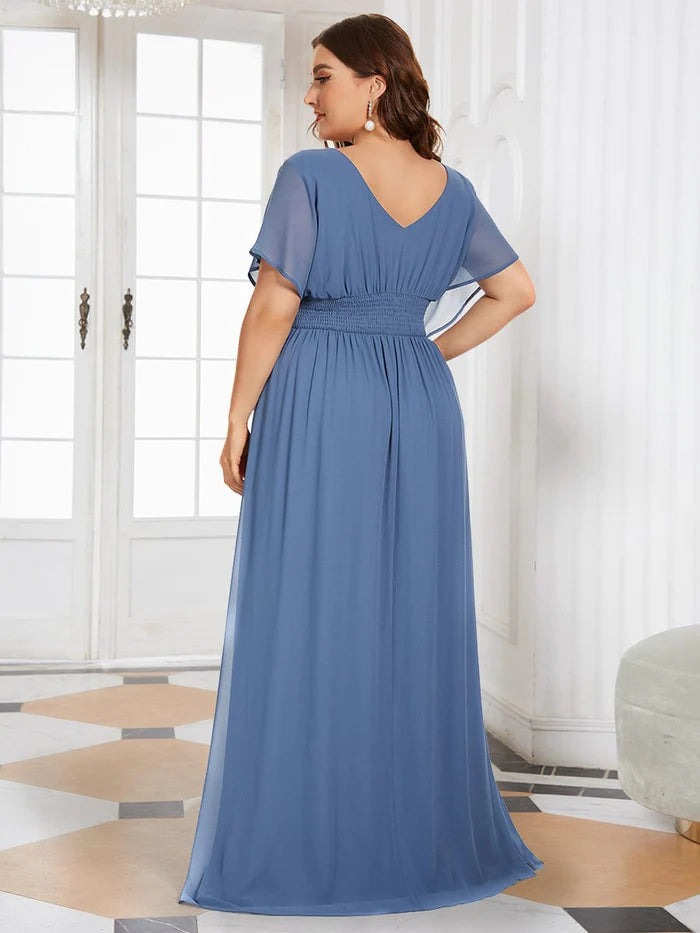 Wholesa A-Line Empire Waist Chiffon Long Evening Party Dress