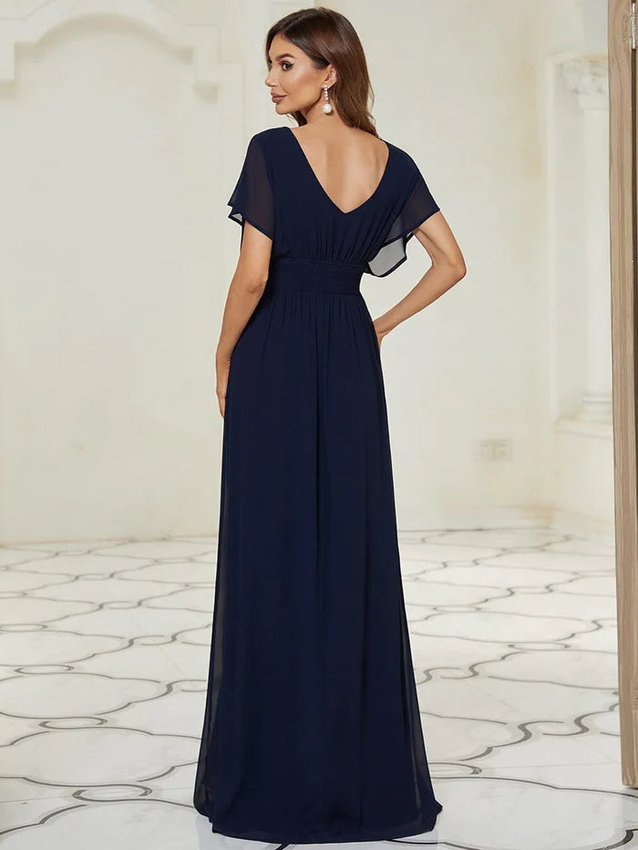 Wholesa A-Line Empire Waist Chiffon Long Evening Party Dress