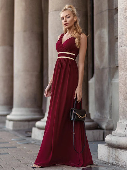 Wholesa Sleeveless Grecian Style Formal Evening Dresses for Women