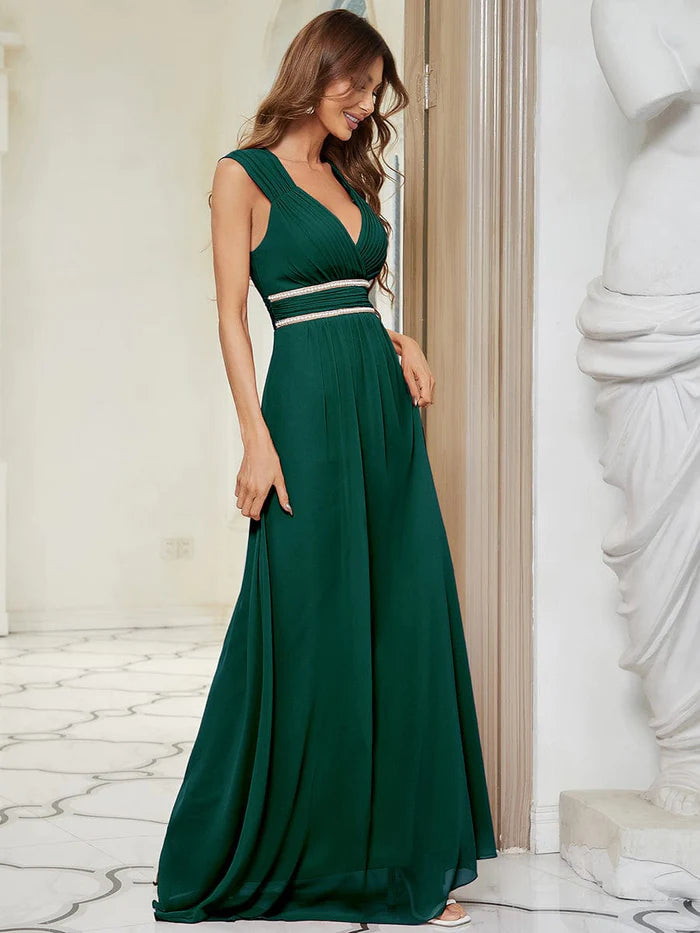 Wholesa Sleeveless Grecian Style Formal Evening Dresses for Women